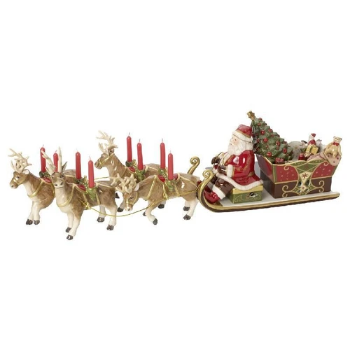 Музыкальная шкатулка - подсвечник Санта Клаус на санях Christmas Toys Memory 70 x 22 x 16 см (фото 1)