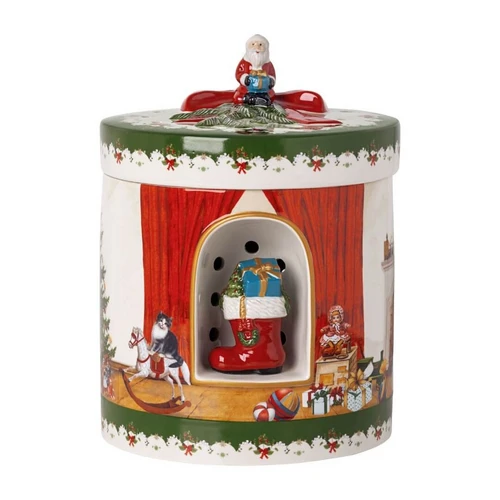 Подсвечник-музыкальная шкатулка Christmas Toys Подарочный пакет Санта приносит подарки 17 х 17 х 21,5 см (фото 1)