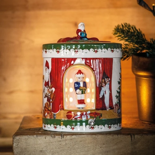 Подсвечник-музыкальная шкатулка Christmas Toys Подарочный пакет Санта приносит подарки 17 х 17 х 21,5 см (фото 2)